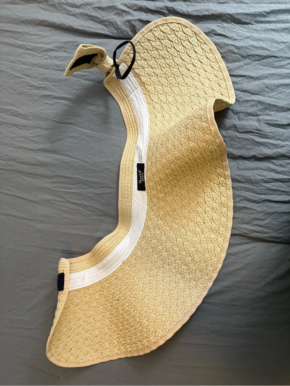 Magid Natural Straw Visor Hat with Bow